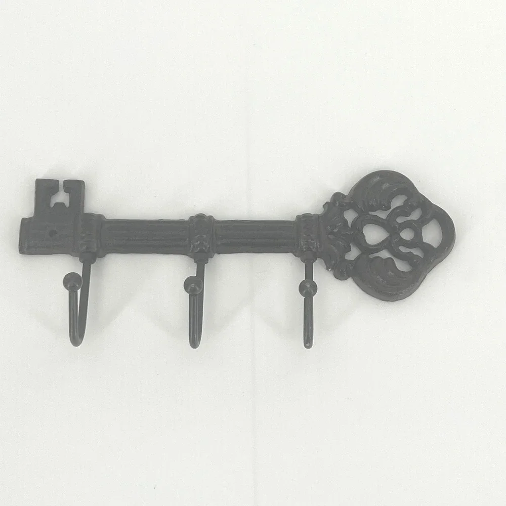 Skeleton Key Wall Hook Rack Cast Iron Victorian Black Rustic Whimsygoth 9.5